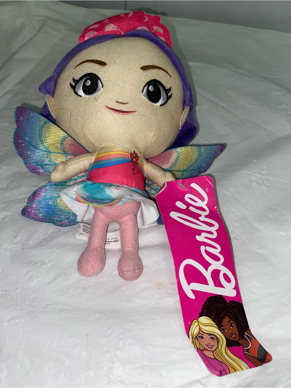 Barbie Fairy Plush Doll - Pink & Purple with Rainbow Wings